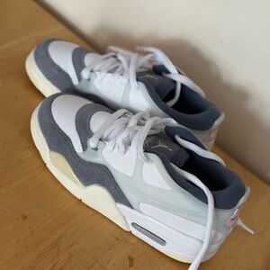 Jordan Athletic Shoes in White, Gray, and Cream